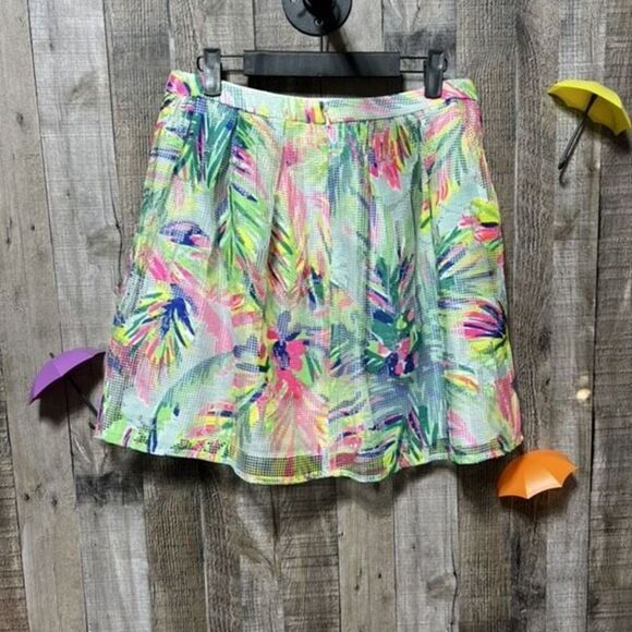 LILLY PULITZER Pleated Skirt Island Time HILAH Printed Mesh - Picture 3 of 5